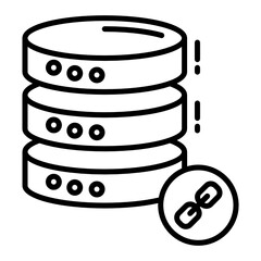 Linked servers Concept, Database Engine Vector Icon Design, Cloud computing and Web hosting services Symbol on White background 