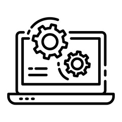 Server customization and configuration concept, Host Management Vector Line Icon Design, Cloud computing and Web hosting services Symbol on White background 