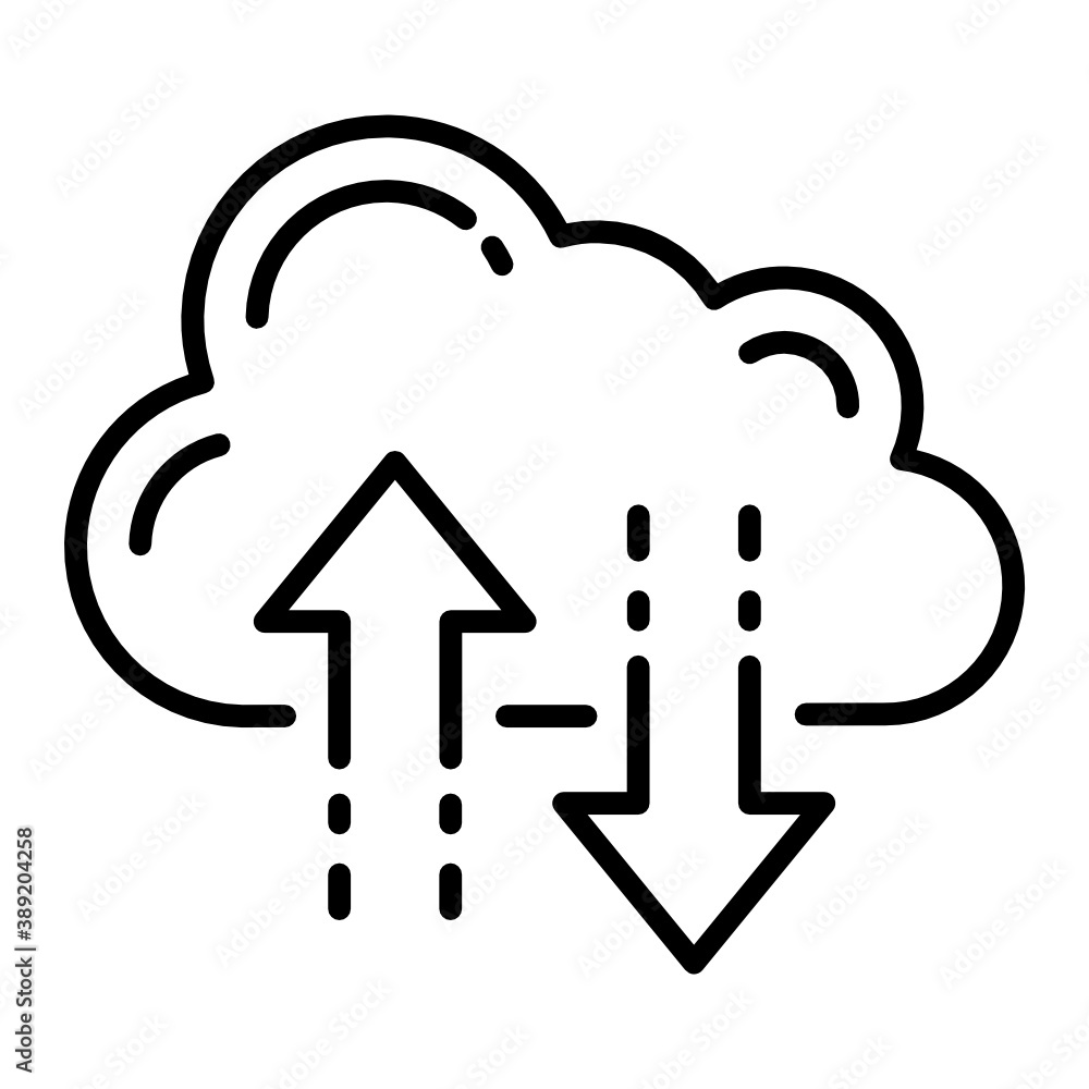 Aufkleber cloud data transfer concept, storage transfer service vector icon design, burst computing and web se