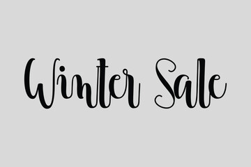 Winter Sale Calligraphy Black Color Text On Light Grey Background