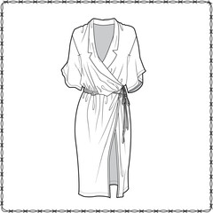 women dress editable fashion flat sketch for creating new designs mockup