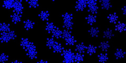 Dark blue vector pattern with coronavirus elements.