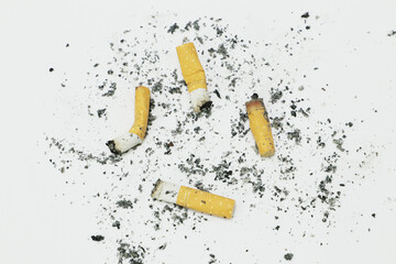 Cigarette on whtie Background