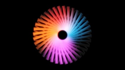 Closeup of Abstract dynamic 3D pattern of circles with nice multicolored shape, 3d render