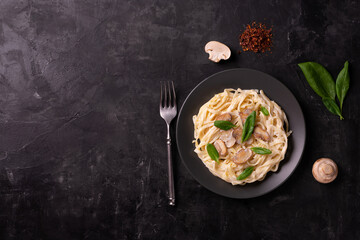 Italian pasta with creamy sauce