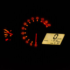 speedometer on black