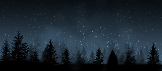 Fototapeta na wymiar night winter trees