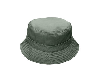 Green bucket hat on a white background