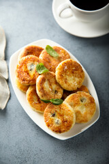 Traditional Russian cottage cheese cakes