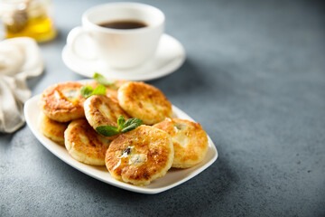 Traditional Russian cottage cheese cakes