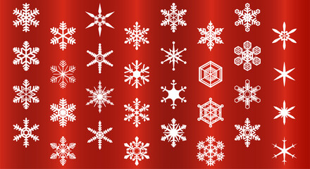 Collection of various snowflakes icons (white)