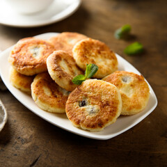 Traditional Russian cottage cheese cakes