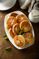 Traditional Russian cottage cheese cakes