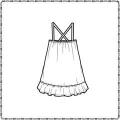 skirts dress editable fashion flat sketch for creating new designs mockup
