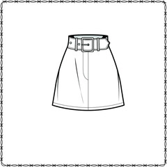 skirts dress editable fashion flat sketch for creating new designs mockup