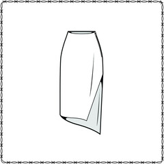 skirts dress editable fashion flat sketch for creating new designs mockup