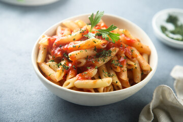 Pasta with tomato sauce and cheese