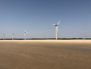 wind turbine on the beach