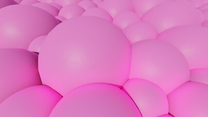 Abstract background of pink bubbles 3d illustration