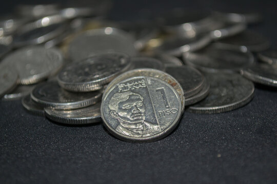 Pile of Philippine Peso coins