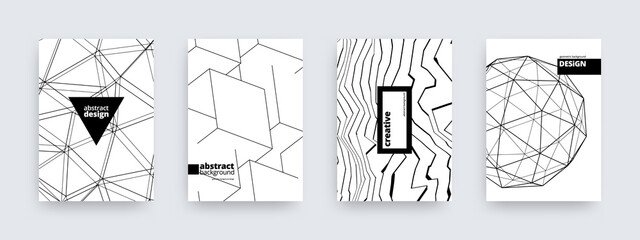 Abstract background design, set of modern covers, vector illustration