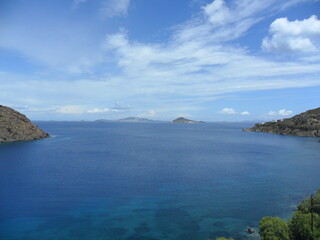 Hiking in the beautiful mountains and valleys of the greek island of Samos in the Aegean Sea, Greece