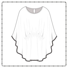 women dress editable fashion flat sketch for creating new designs mockup