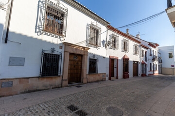 Houses in the old town of Ronda, one of the famous white towns of Andalusia, Spain.