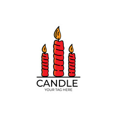 candle logo illustration design