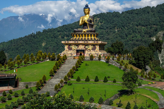 Buddha Park of Ravangla, also known as Tathagata Tsal on October 28, 2020 in Ravangla, Sikkim, India.