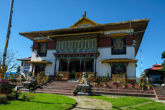 Pelling, India - October 2020: Pemayangtse Monastery is a Buddhist monastery in Pelling on October 30, 2020 in Sikkim, India.