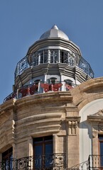 Lighttower on a city roof in Almeria - Spain