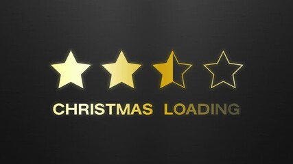 video animation of loading golden stars and the message christmas loading merry christmas and a happy new year over dark background - vacation concept - Powered by Adobe
