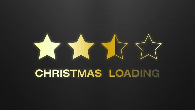video animation of loading golden stars and the message christmas loading merry christmas and a happy new year over dark background - vacation concept