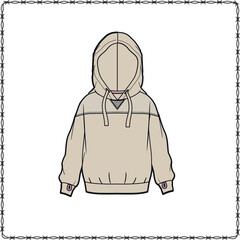 Hoodie editable vector flat sketch file mockup