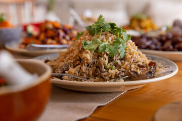 
sautéed rice with vegetables and nuts