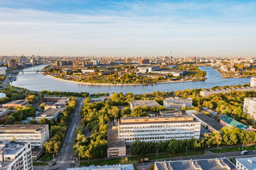 View of the evening city streets. Moscow. Russia.