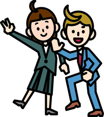サラリーマン男女