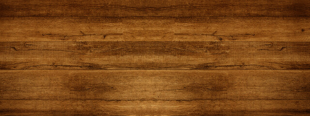 Obraz na płótnie Canvas Old brown grunge rustic dark wooden texture - wood / timber background panorama banner