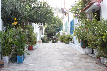 The stunning nature and old towns of the Greek island of Samos in the Aegean Sea, Greece
