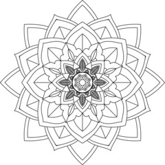 Easy Mandala coloring book simple and basic for beginners, seniors and children. Set of Mehndi flower pattern for Henna drawing and tattoo. Decoration in ethnic oriental, Indian style.