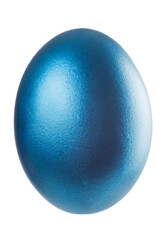 Single Easter Egg isolated on white. A lovely Blue metallic egg on white background. Studio shot