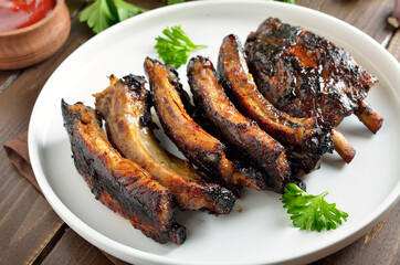 Grilled pork ribs