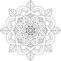 Easy Mandala coloring book simple and basic for beginners, seniors and children. Set of Mehndi flower pattern for Henna drawing and tattoo. Decoration in ethnic oriental, Indian style.