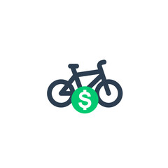 Fototapeta premium rent bike icon isolated on white