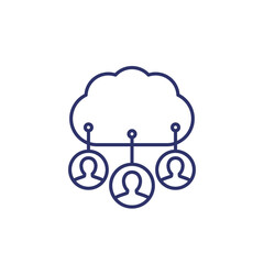 Personal data in cloud line icon