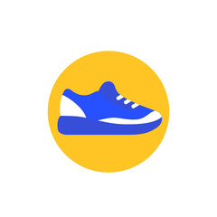 Running shoe icon, trainers or sneakers, vector