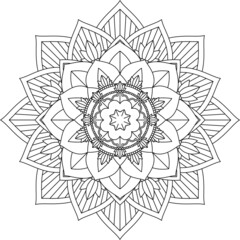 Easy Mandala coloring book simple and basic for beginners, seniors and children. Set of Mehndi flower pattern for Henna drawing and tattoo. Decoration in ethnic oriental, Indian style.