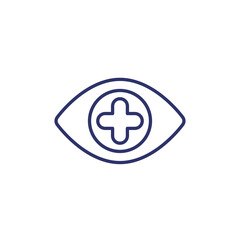 Fototapeta premium eye with plus line icon