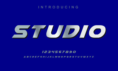 Studio font. Elegant alphabet letters font and number. Classic Copper Lettering Minimal Fashion Designs. vector illustration